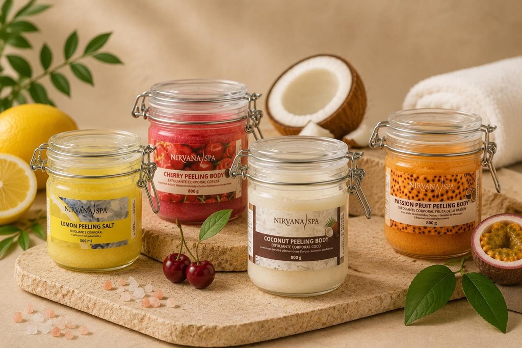 Exfoliación profesional con sales marinas y aceites naturales